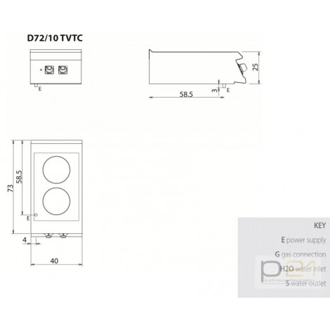 Kuchnia ceramiczna 5kW, bez podstawy, Diamante 700, D72/10TVTC, Olis