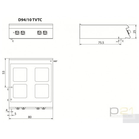 Kuchnia ceramiczna, 16 kW, bez pdstawy, Diamante 90, Olis