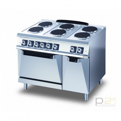 Kuchnia elektryczna 6-palnikowa okrągła z piecem 15,6+6 kW, Diamamnte 700, Olis