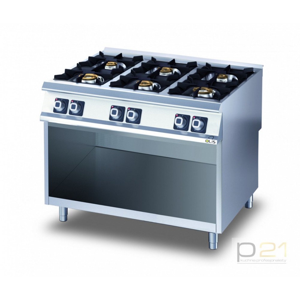 Kuchnia gazowa 6-palnikowa na podstawie, 32,2 kW, Diamante 90, Olis