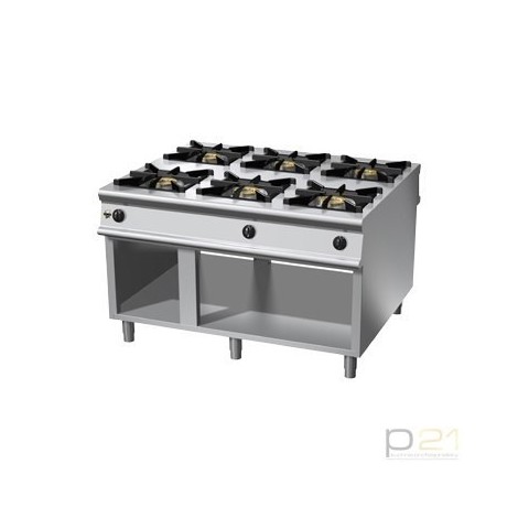 Kuchnia gazowa 6-palnikowa, na podstawie, 60 kW, Linia 1100, Olis