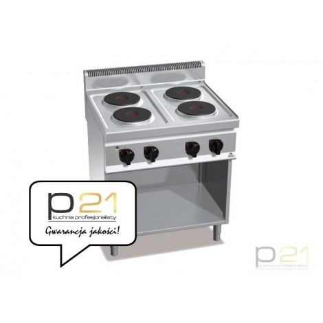 Kuchnia HIGH POWER elektryczna 4-płytowa na podstawie  10,4 kW/400V, E7P4M, Berto's