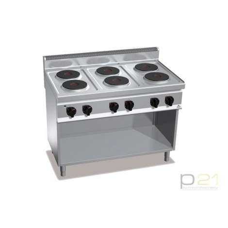 Kuchnia HIGH POWER elektryczna 6-płytowa na podstawie  15,6 kW/400V, E7P6M, Berto's