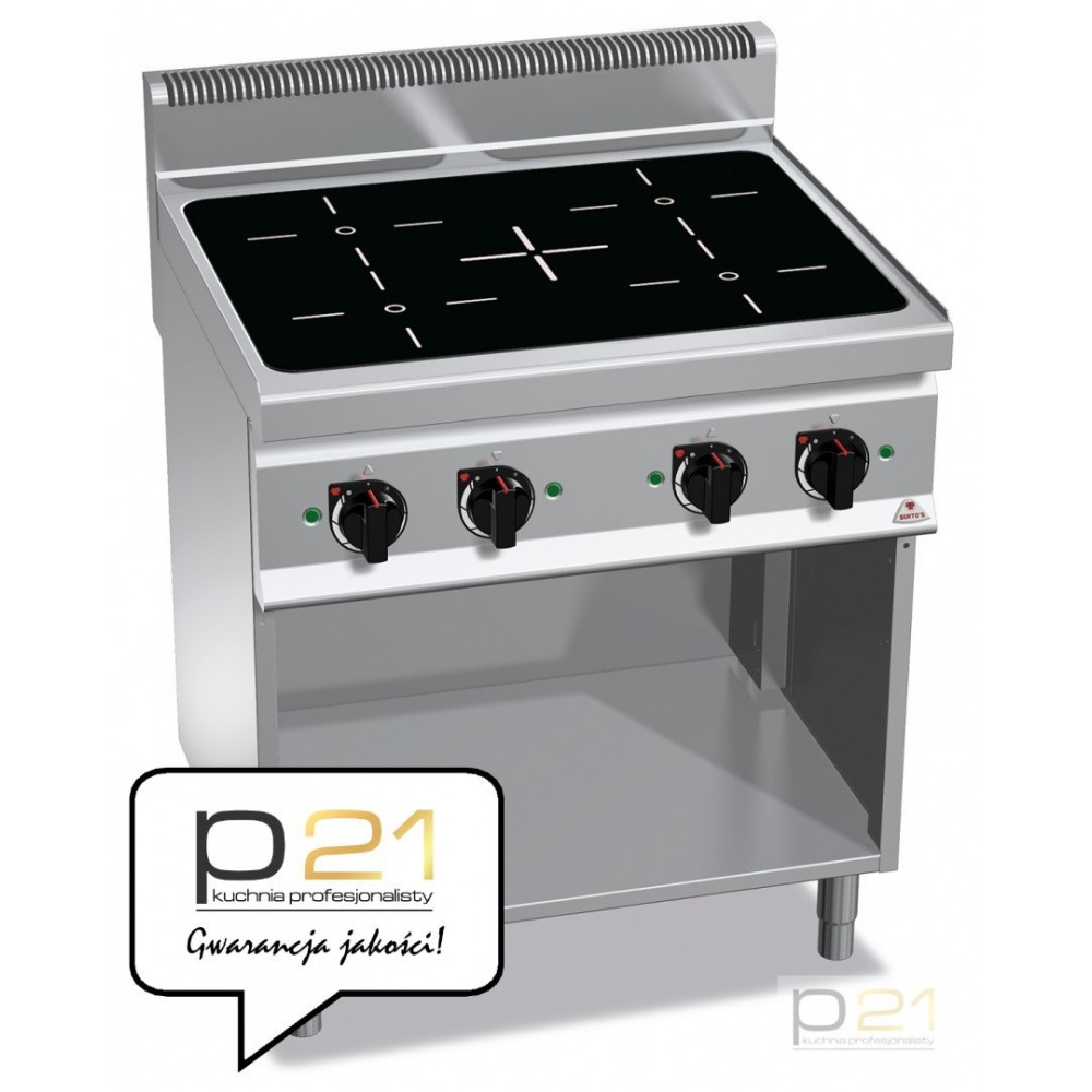 Kuchnia POWER INDUCTION 4-pola grzewcze na podstawie  14 kW/400V,E7P4M/IND, Berto's