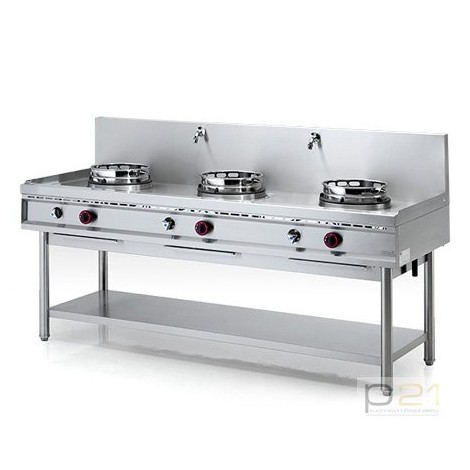 Kuchnia WOK 3-palnik-700 z przyłączem wody