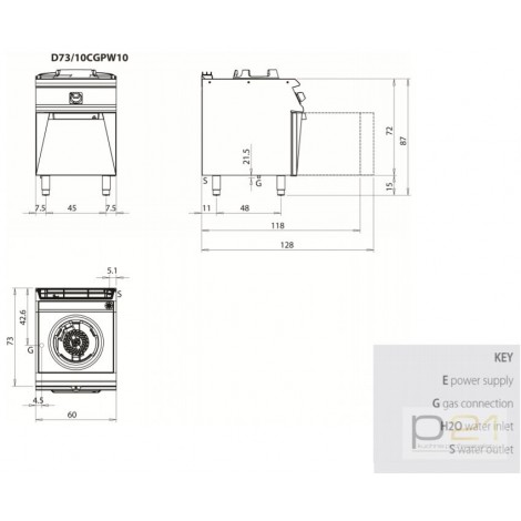 Kuchnia WOK na podstawie, 10 kW, Diamante 700, D73/10 CGPW10, Olis