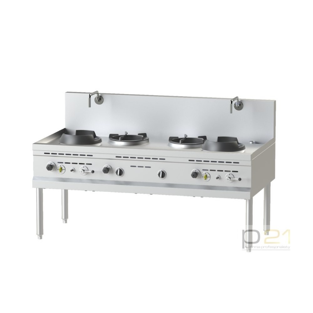 Kuchnia WOK, 4 palniki, 89 kW, przyłącze wody, Nayati