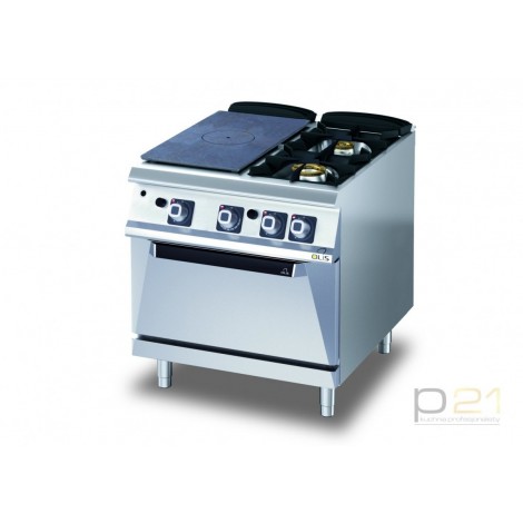 Kuchnia żeliwna, 2 palniki gazowa z piekarnikiem gazowym, 23,1 kW, Diamante 700, D74/10CTGGDX, Olis