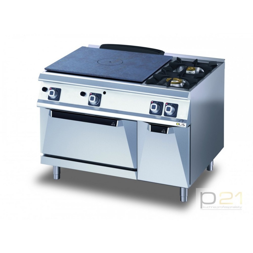 Kuchnia żeliwna, 4 palniki gazowa z piekarnikiem gazowym, 29,1 kW, Diamante 700, D76/10CTGG, Olis