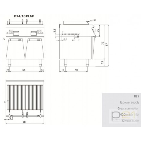 Lava grill, na podstawie, 14 kW, Diamante 700, D74/10PLGP, Olis
