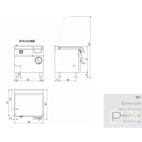 Patelnia elektryczna, dno ze stali nierdzewnej, 10 kW, Diamante 700, D74/10 KBEI Olis