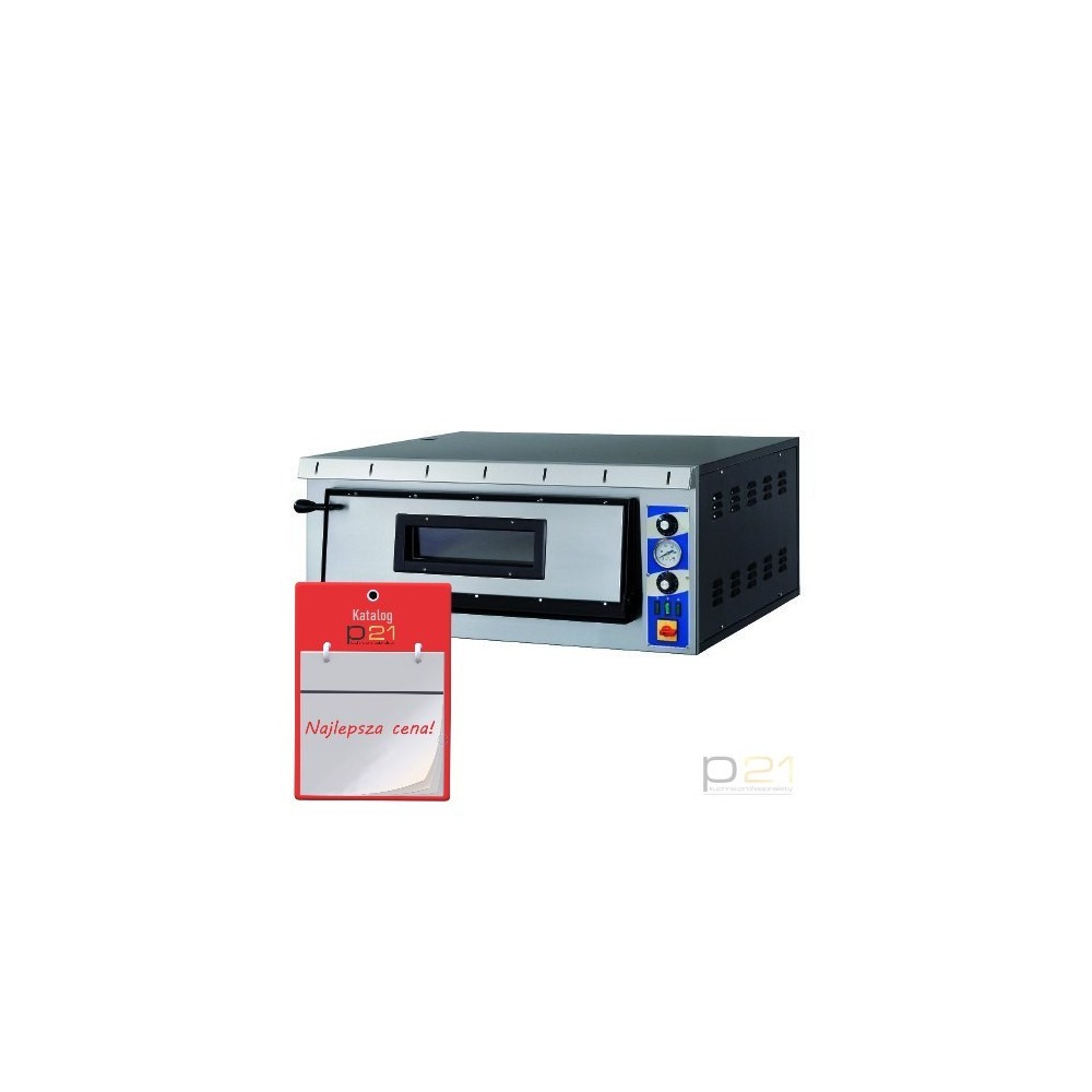 Piec do pizzy 1-komorowy, 6xpizza śr. 35 cm  wym. wew. 720x1080x140 mm