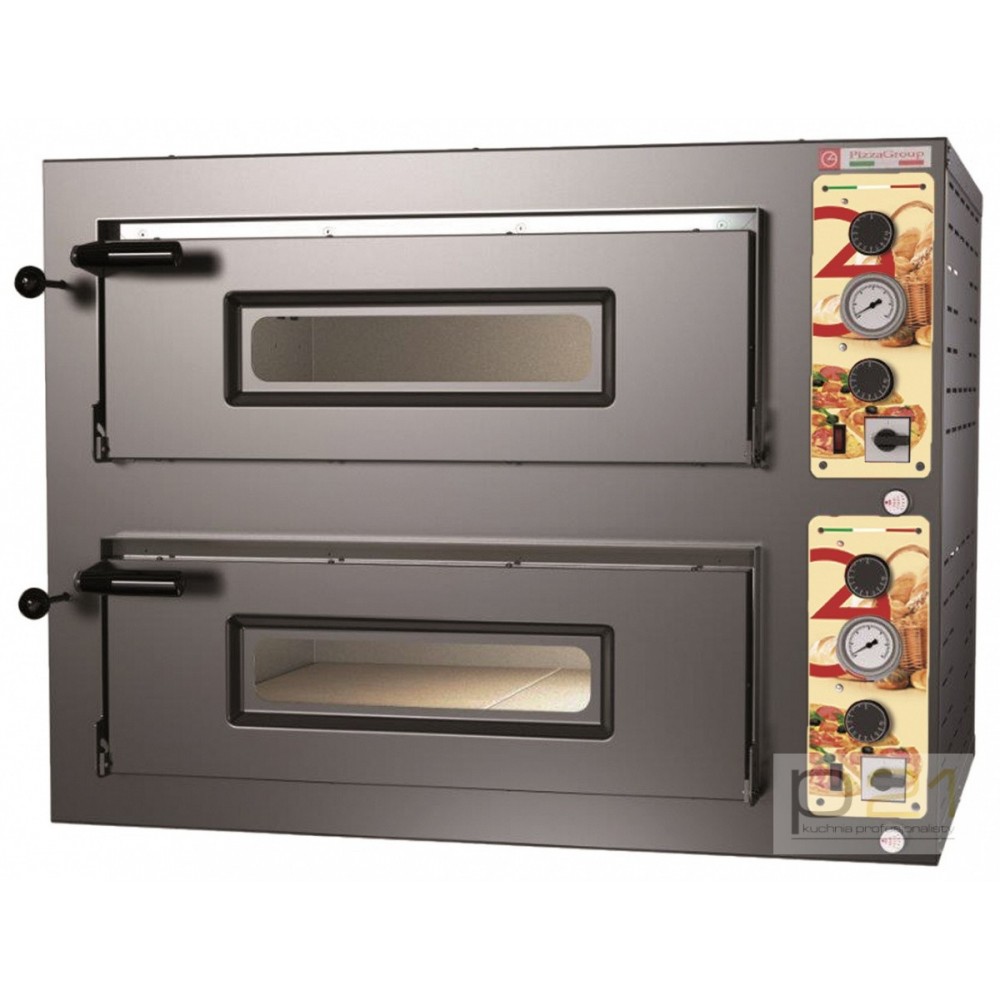 Piec do pizzy z funkcją pary, dwupoziomowy, 8x 33 cm, Panepizza, PizzaGroup
