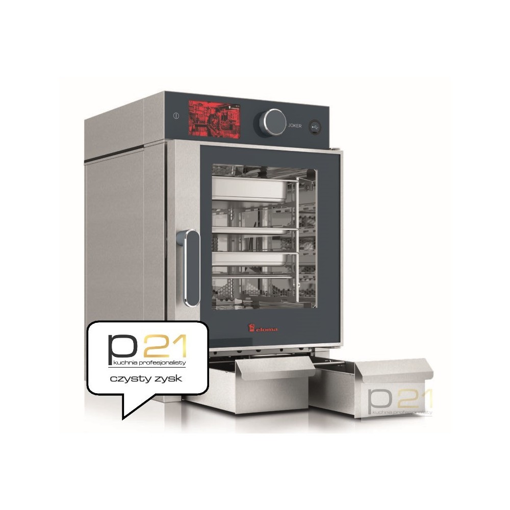 Piec konwekcyjno-parowy Joker ST 6x GN2/3, sterowanie gorne, drzwi prawe, wersja mobilna, Eloma