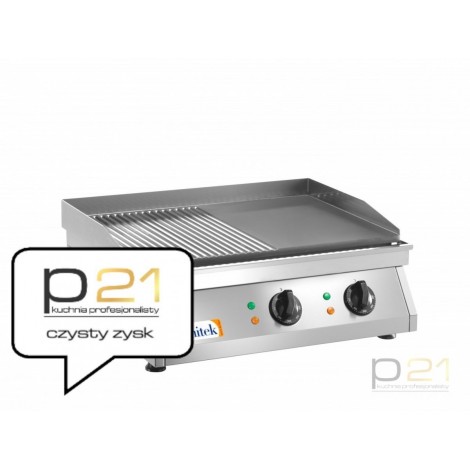 Płyta grillowa elektryczna, 1/2 gładka, 1/2 ryflowana, 6000 W, Amitek