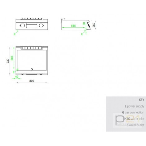 Płyta grillowa elektryczna, chromowana, gładka, bez podstawy, 10,8 W, Diamante 700, D74/10TFTEC, Olis