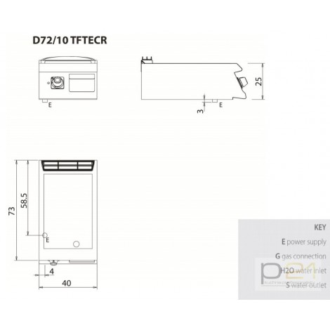 Płyta grillowa elektryczna, chromowana, ryflowana, bez podstawy, 5,4 kW, Diamante 700, D72/10TFTECR, Olis