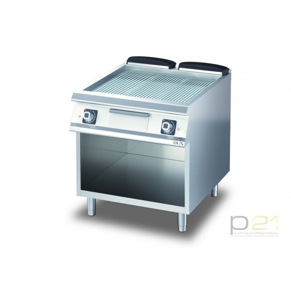Płyta grillowa elektryczna, chromowana, ryflowana, na podstawie, 10,8 kW, Diamante 700, D74/10FTECR, Olis
