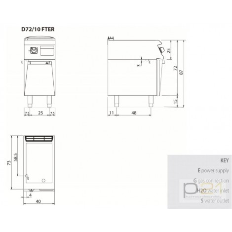 Płyta grillowa elektryczna, chromowana, ryflowana, na podstawie, 5,4 kW, Diamante 700, D72/10FTECR, Olis