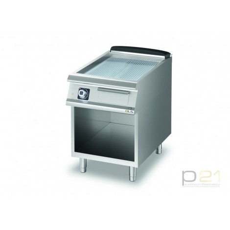 Płyta grillowa elektryczna, chromowana, ryflowana, na podstawie, 7,5 kW, Diamante 700, D73/10FTECR, Olis