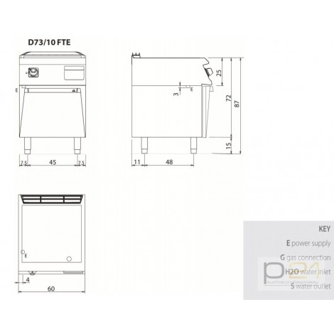 Płyta grillowa elektryczna, gładka, na podstawie, 7,5 kW, Diamante 700, D73/10FTE, Olis