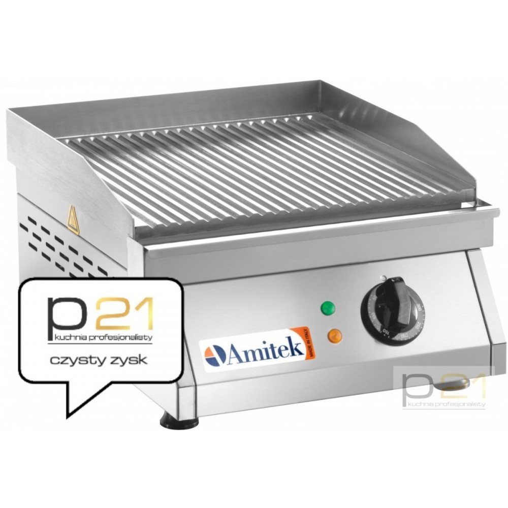 Płyta grillowa elektryczna, ryflowana, 3000 W, Amitek