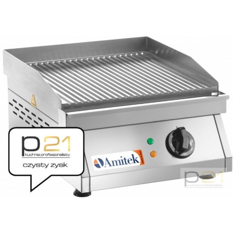 Płyta grillowa elektryczna, ryflowana, 3000 W, Amitek