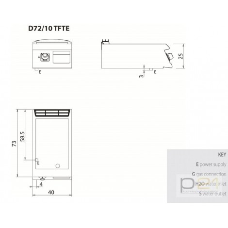 Płyta grillowa elektryczna, ze stali nierdzewnej, gładka, bez podstawy, 5,4 kW, Diamante 700, D72/10TFTEA, Olis