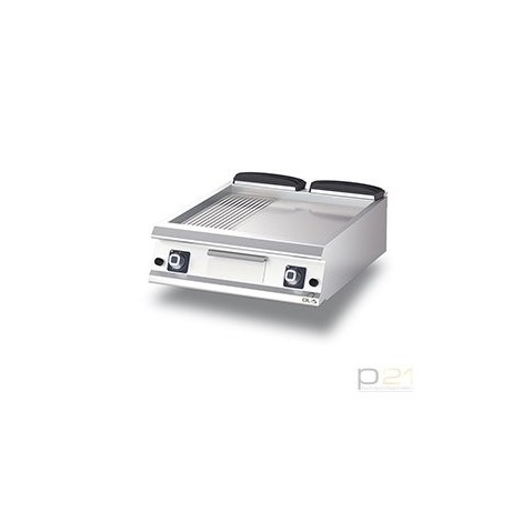 Płyta grillowa gazowa, ze stali nierdzewnej, 1/3 ryflowana, 2/3 gładka, bez podstawy, 12 kW, Diamante 700, D74/10TFTGA1/3R, Olis