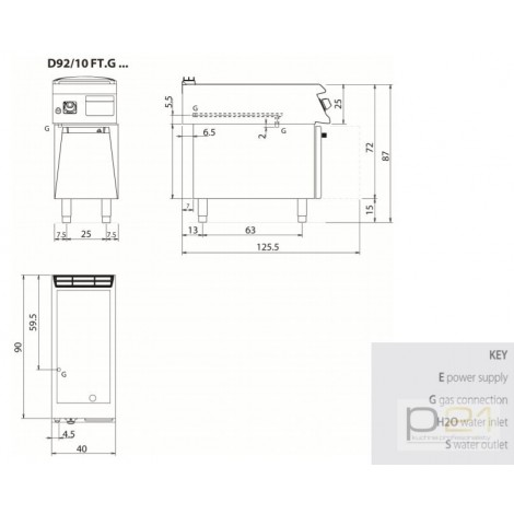 Płyta grillowa gładka, 7 kW, Diamante 90, D92/10FTG, Olis