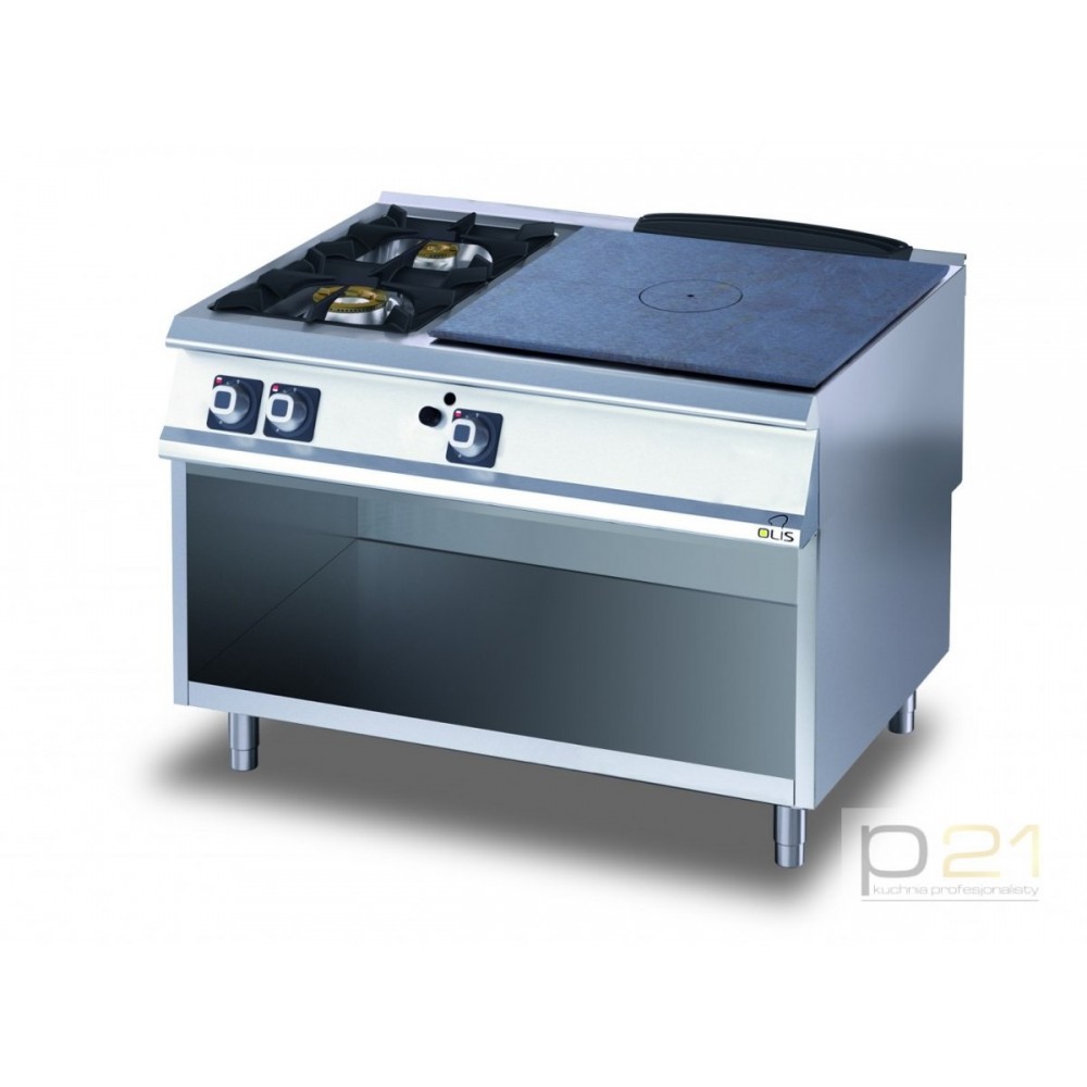Płyta żeliwna, gazowa,2-palniki(lewa strona), na podstawie, 10,5+14 kW, Diamante 90, Olis