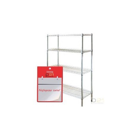 Regał magazynowy 4-półkowy (chromowany) 45,5x91x18