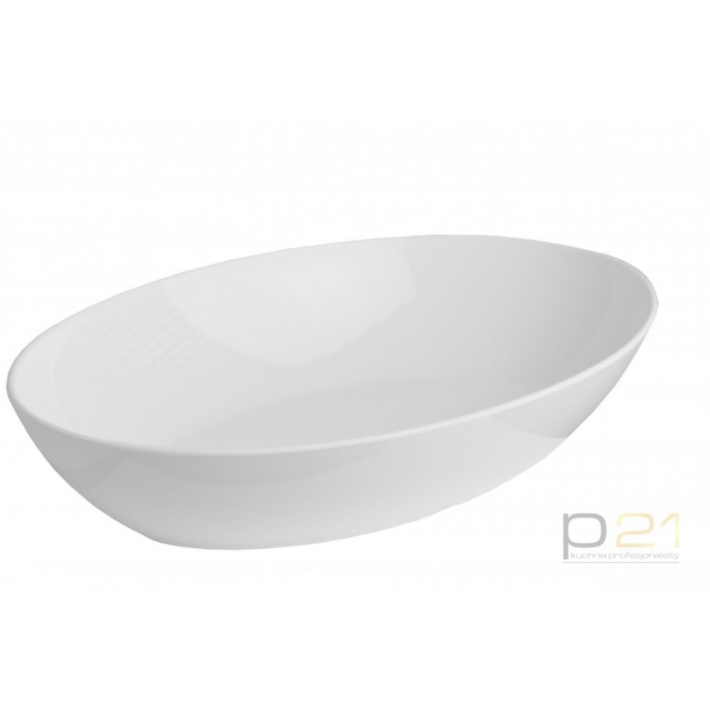 Salaterka owalna śnieżnobiała dł.450