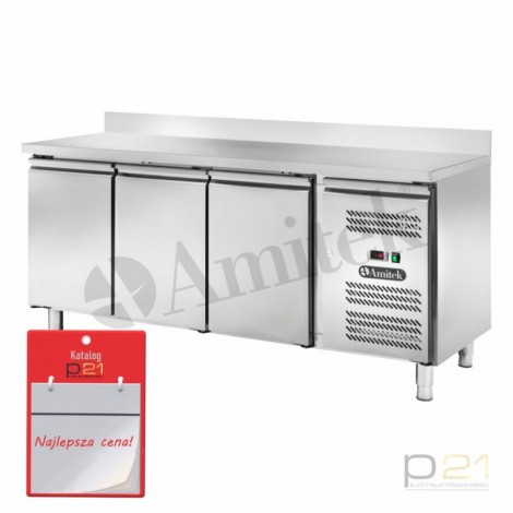 Stól mrozniczy 3-drzwiowy z rantem, agregat z boku, AK3204BT, Amitek