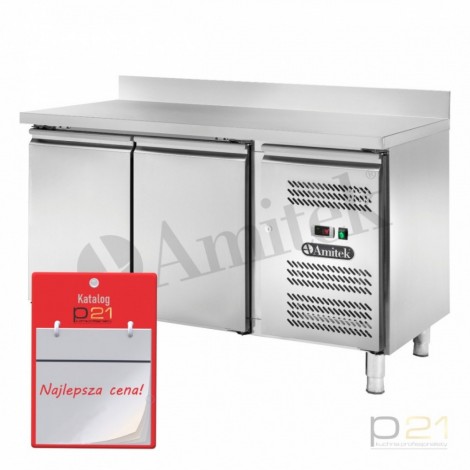 Stół chłodniczy 1-drzwiowy + 2 szuflady, z rantem, agregat z boku, AK2204-10TN, Amitek