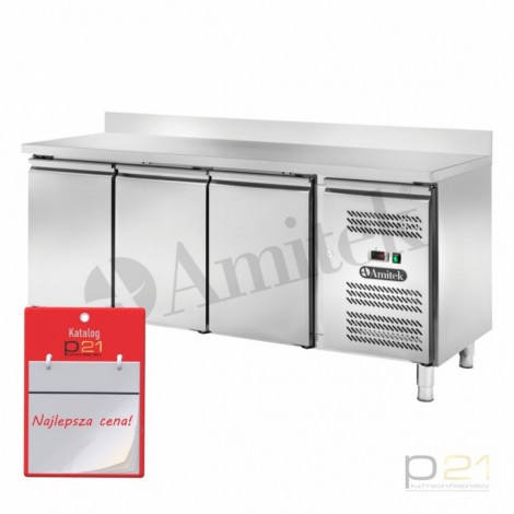 Stół chłodniczy 3-drzwiowy, z rantem, agregat z boku, AK3204TN, Amitek
