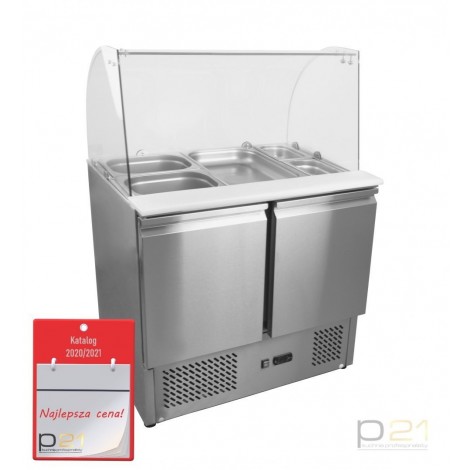 Stół chłodniczy sałatkowy 2-drzwiowy z szybą agreg