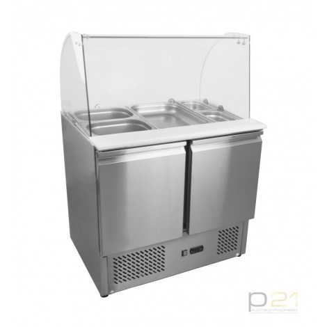 Stół chłodniczy sałatkowy 2-drzwiowy z szybą agreg