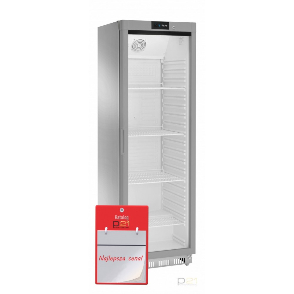 Szafa chłodnicza nierdzewna, przeszklona, poj. 360l, AKD400RG SS, Amitek