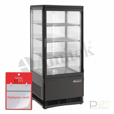 Witryna chłodnicza, poj. 78l, czarna, AK78EBN, Amitek