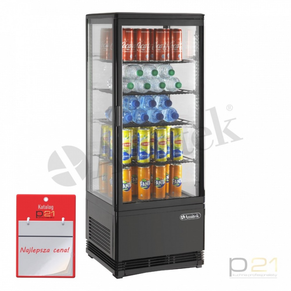 Witryna chłodnicza, poj. 98l, czarna, AK98EBN, Amitek