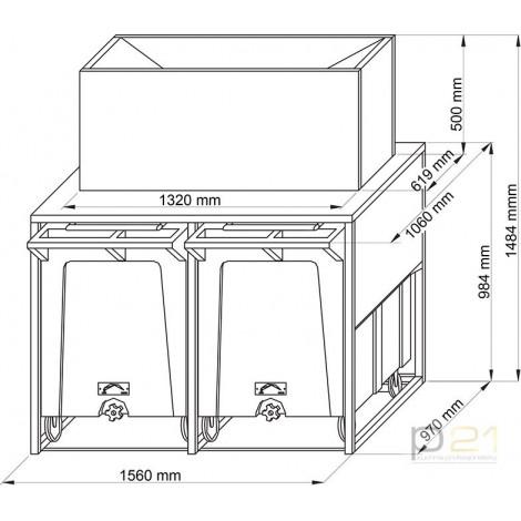 Zasobnik na lód, 2 x 108 kg + 50 kg, NTF 1130206