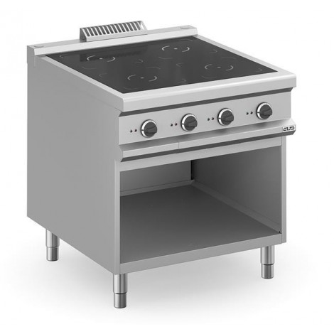 Kuchnia indukcyjna na podstawie z trzech stron zamkniętej