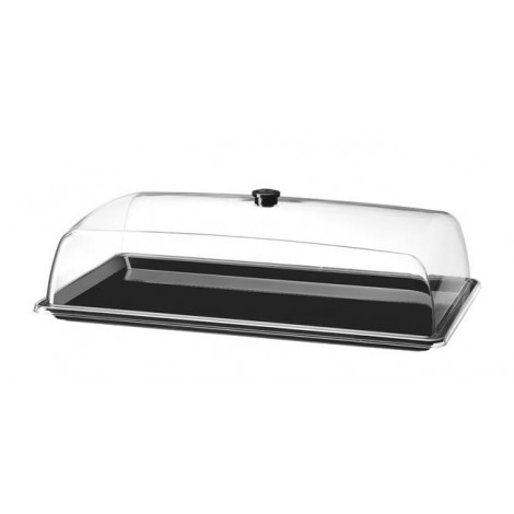 Taca z pokrywą prostokątna, HENDI, GN 1/2, transparentny, 335x275x(H)165mm