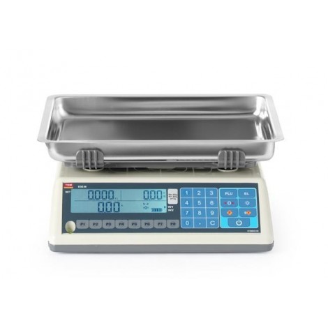 Waga kalkulacyjna LCD z legalizacją, seria EGE, głęboka szalka, 30 kg, TEM, 355x330x(H)155mm