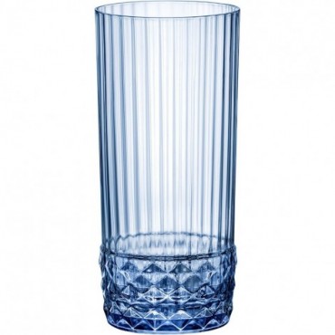 Szklanka wysoka, sapphire blue, America' 20 s, V 490 ml