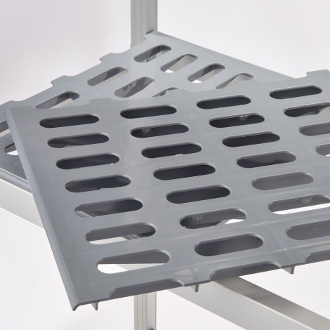 regał magazynowy aluminiowy, na 2 nogach. 859x460x1680 mm