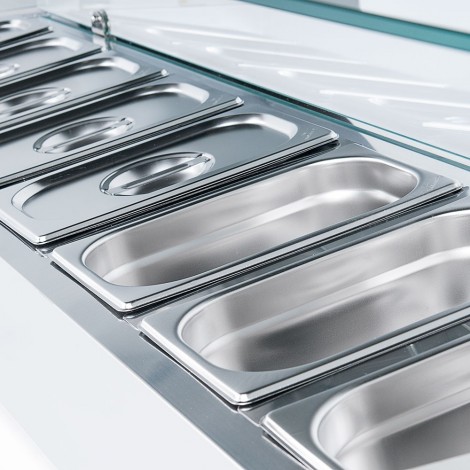 witryna chłodnicza nadstawna z szybą, L 2000 mm, 10 x GN 1/4